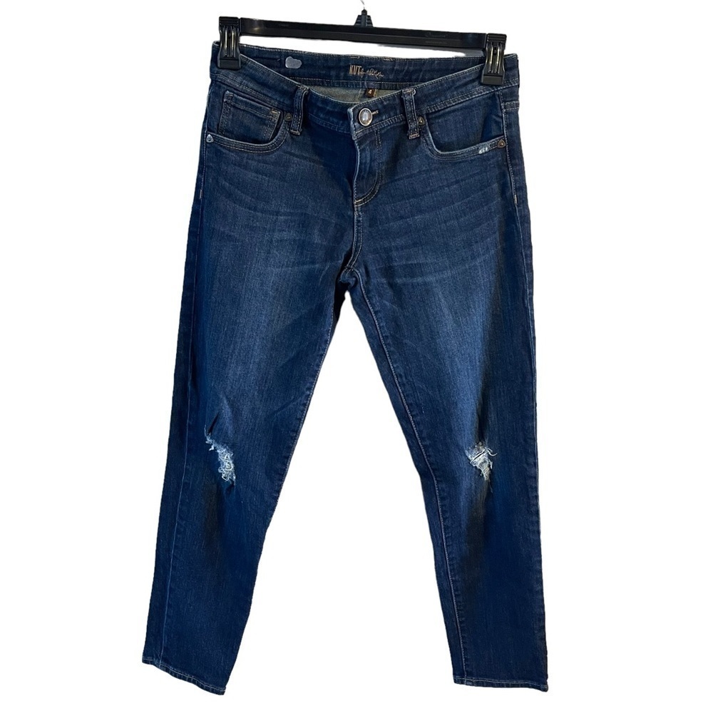 Kut from the Kloth Jean women’s blue size 4 Catherine Boyfriend distressed GUC